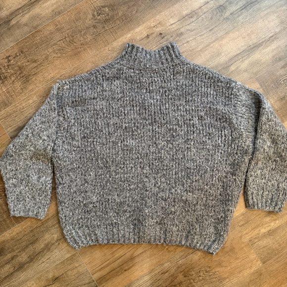 Knit Mix Womens XL Gray Chunky Knit Mock Neck Sweater Turtleneck Oversized Fall - Picture 6 of 10